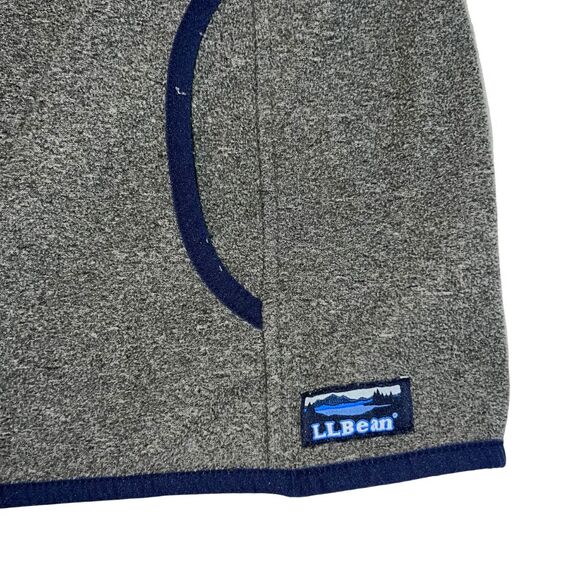 LL Bean Sweater Shirt Womens Large Gray Blue Fleece Outdoor Top Full Zip Jacket - Picture 5 of 13